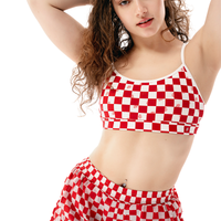 CHERRY/WHITE CHECKER SET