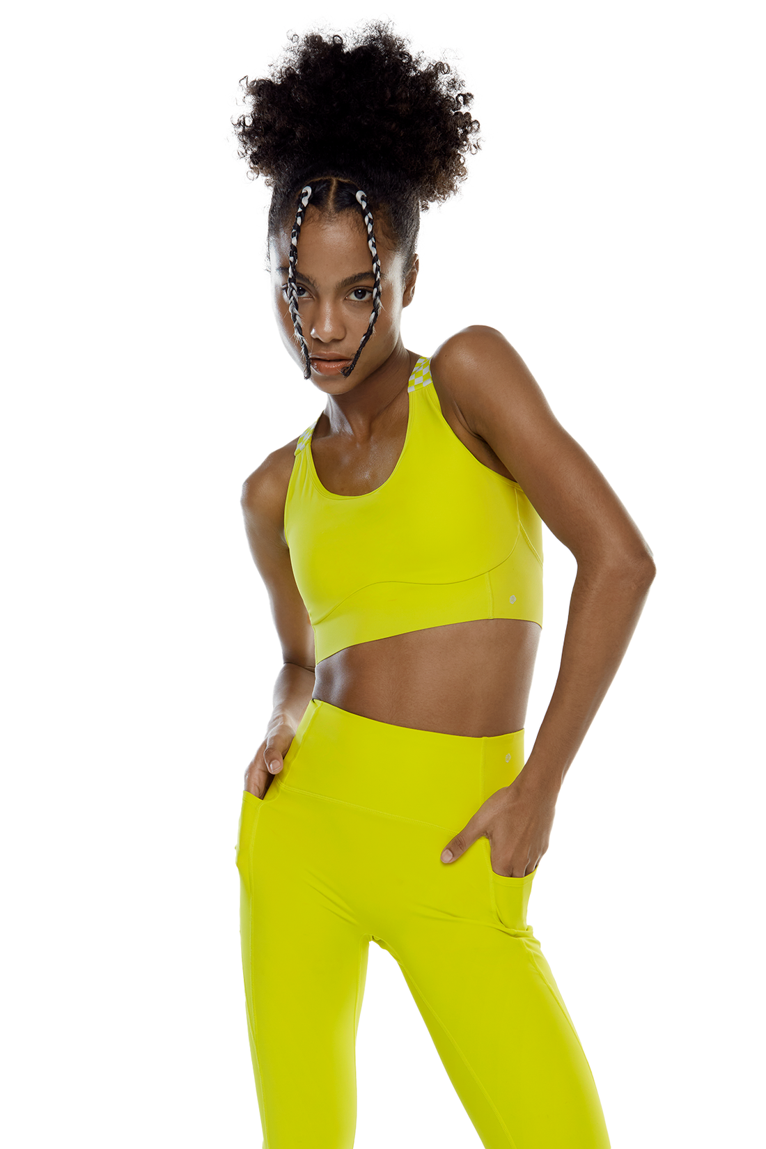 Olive Checker Bra