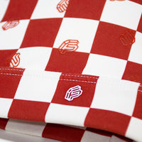 CHERRY/WHITE CHECKER SET