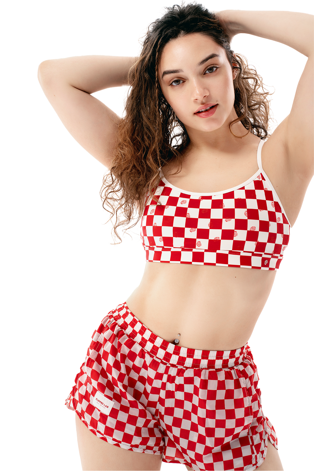 CHERRY/WHITE CHECKER SET