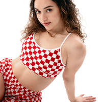 CHERRY/WHITE CHECKER SET