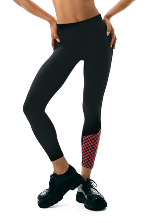 Raspberry Checker Mix Leggings